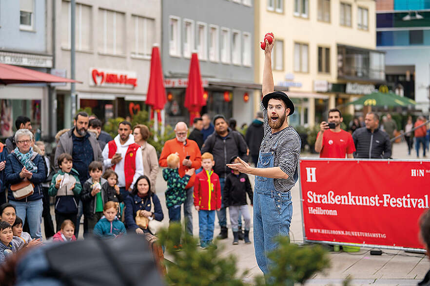 Straßenkunst in den Heilbronner Einkaufsstraßen
